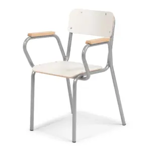 Poltroncina per cattedra in legno con braccioli