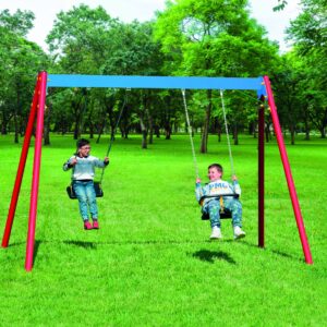 GA 151/SR - Altalena in alluminio “Venere” con 2 seggiolini rettangolari piani